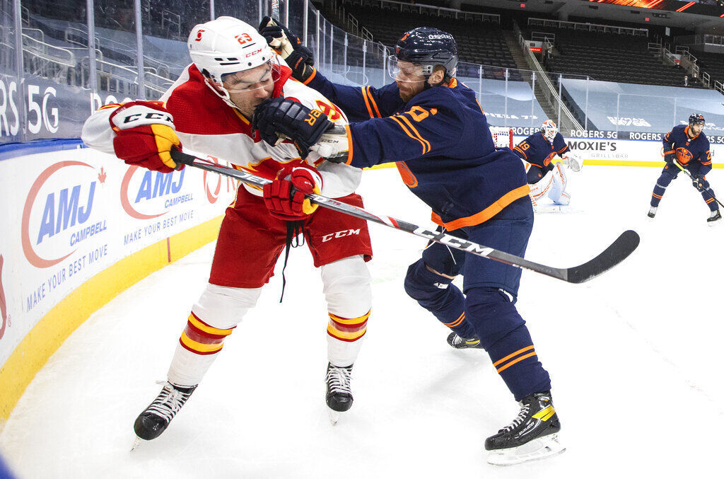 APTOPIX Flames Oilers Hockey